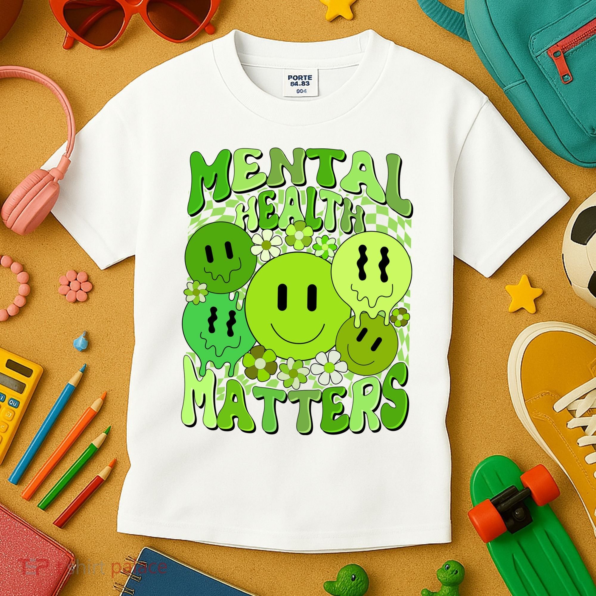 Retro Trippy Mental Health Matters Kids T-Shirt