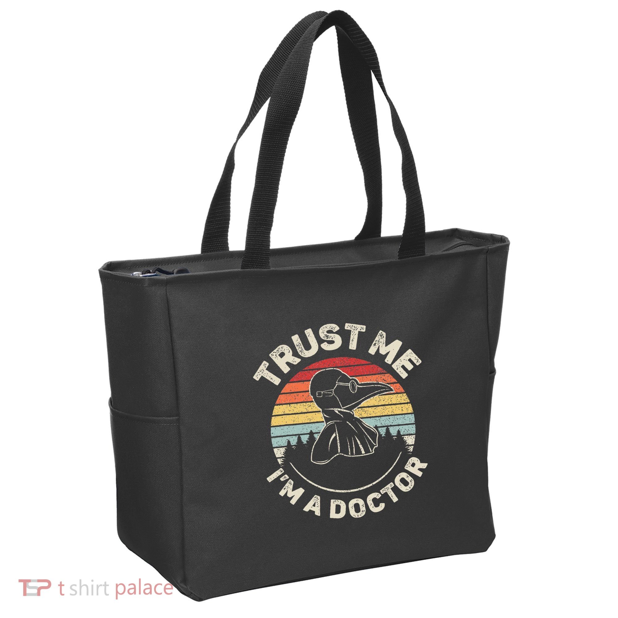 Retro Trust Me IM A Doctor Plague Tote Bag