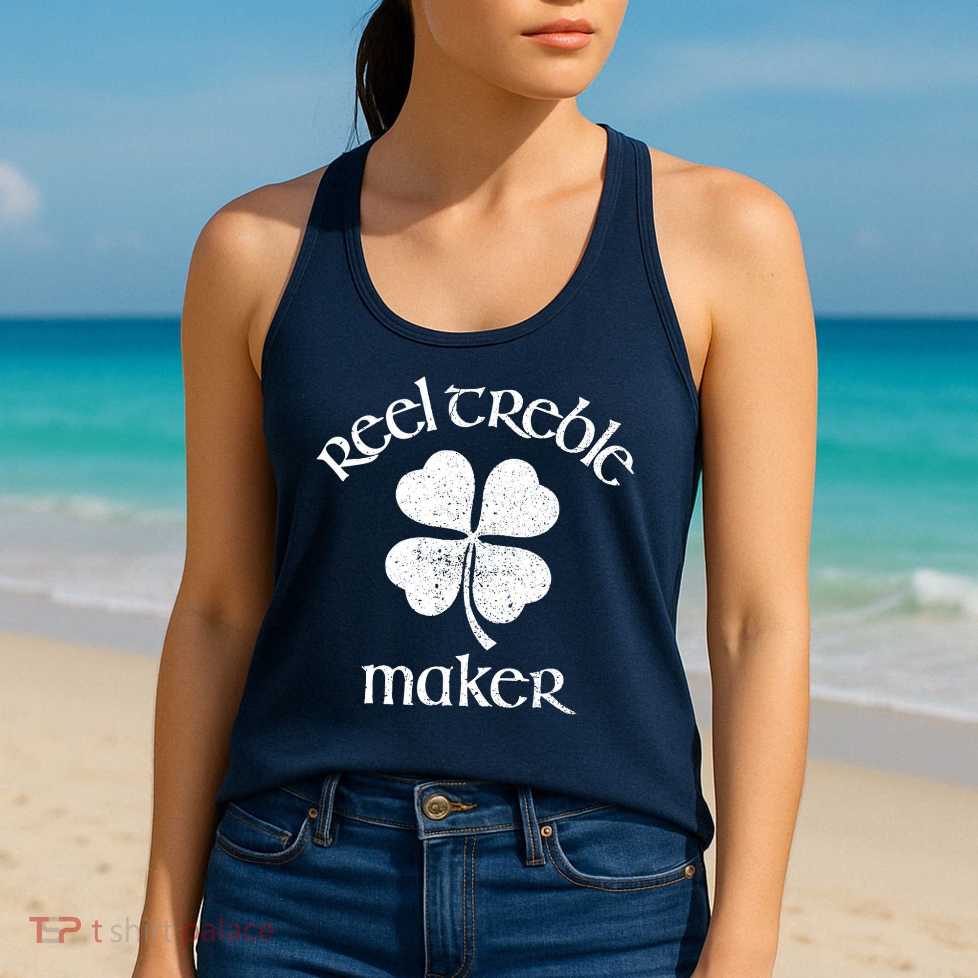 Reel Treble Maker Irish Dance Shamrock St Patricks Women's Tank Top