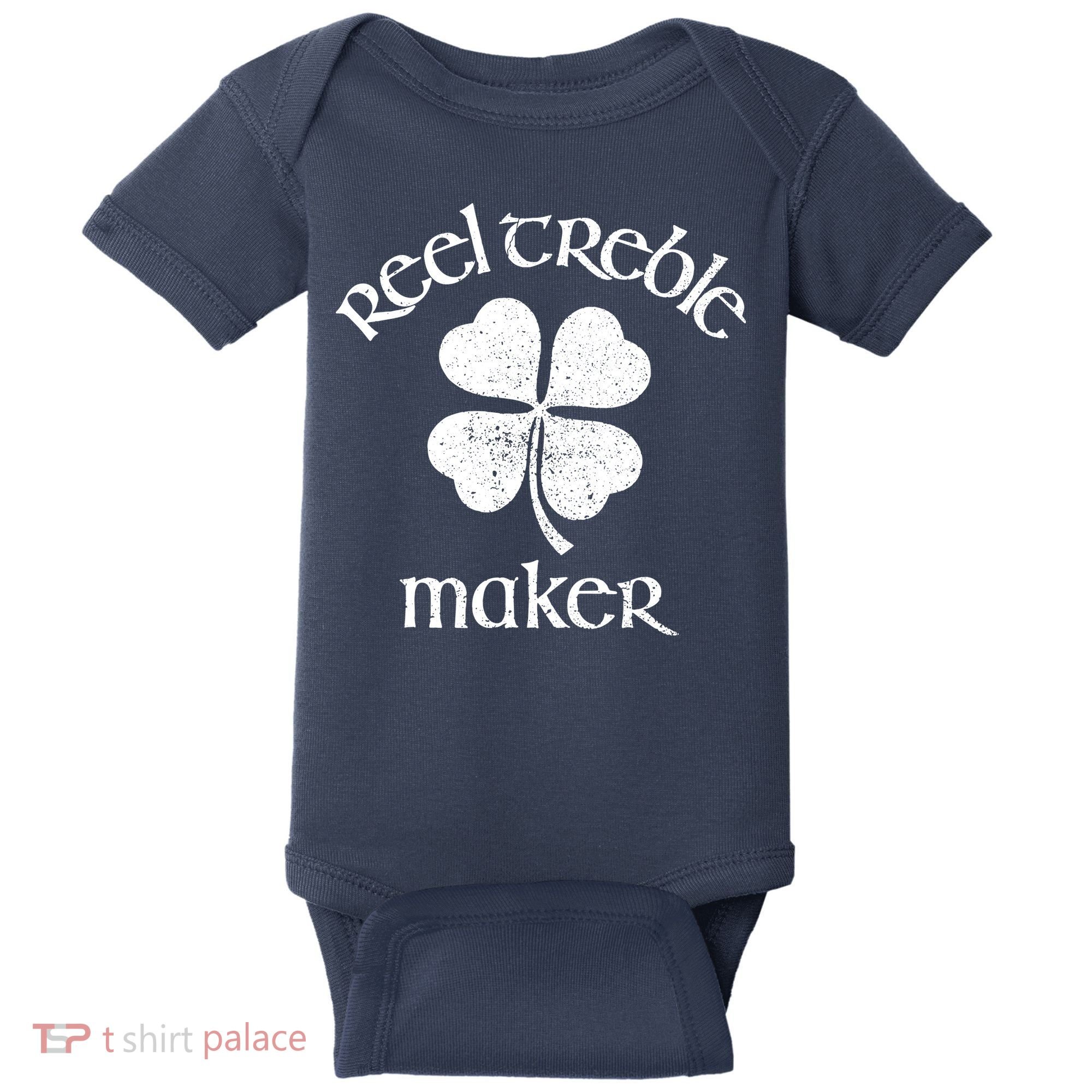 Reel Treble Maker Irish Dance Shamrock St Patricks Baby Bodysuit