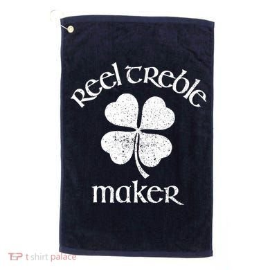 Reel Treble Maker Irish Dance Shamrock St Patricks Golf Towel