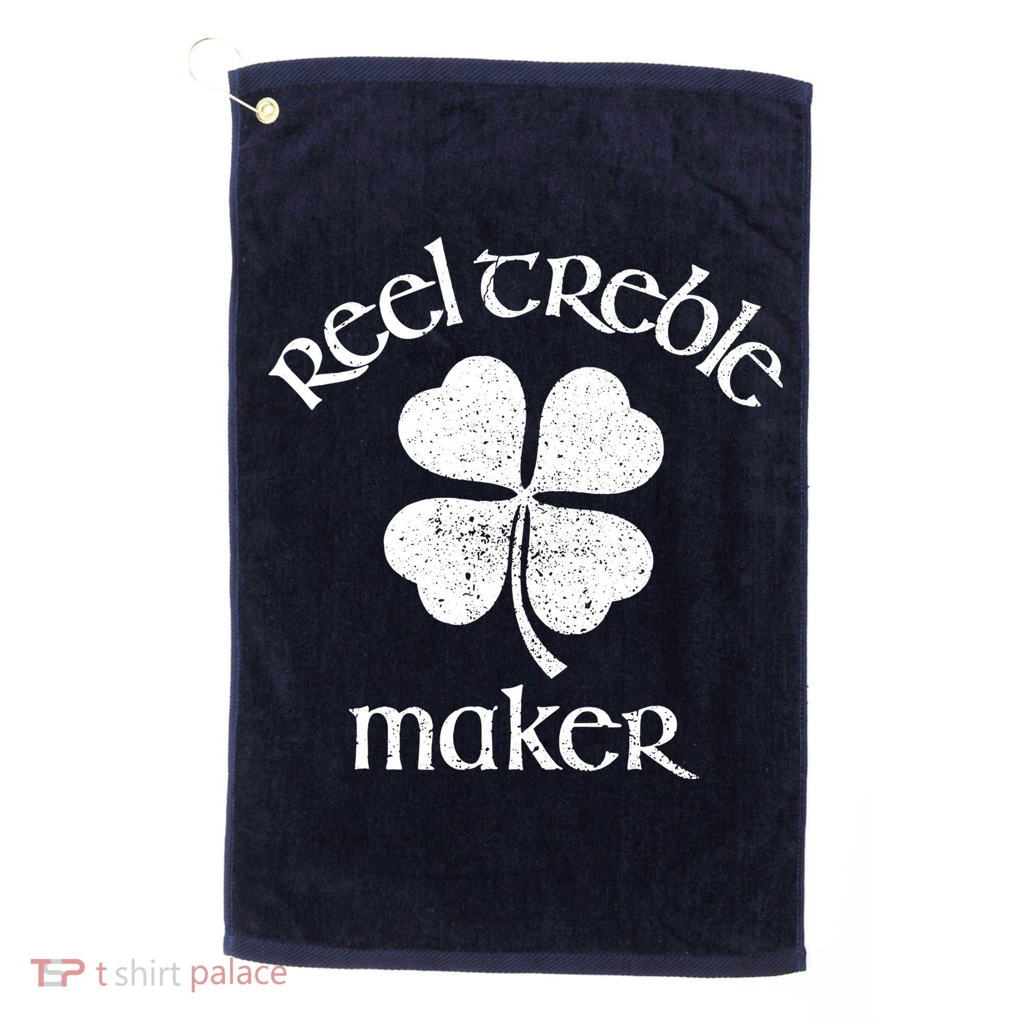 Reel Treble Maker Irish Dance Shamrock St Patricks Golf Towel