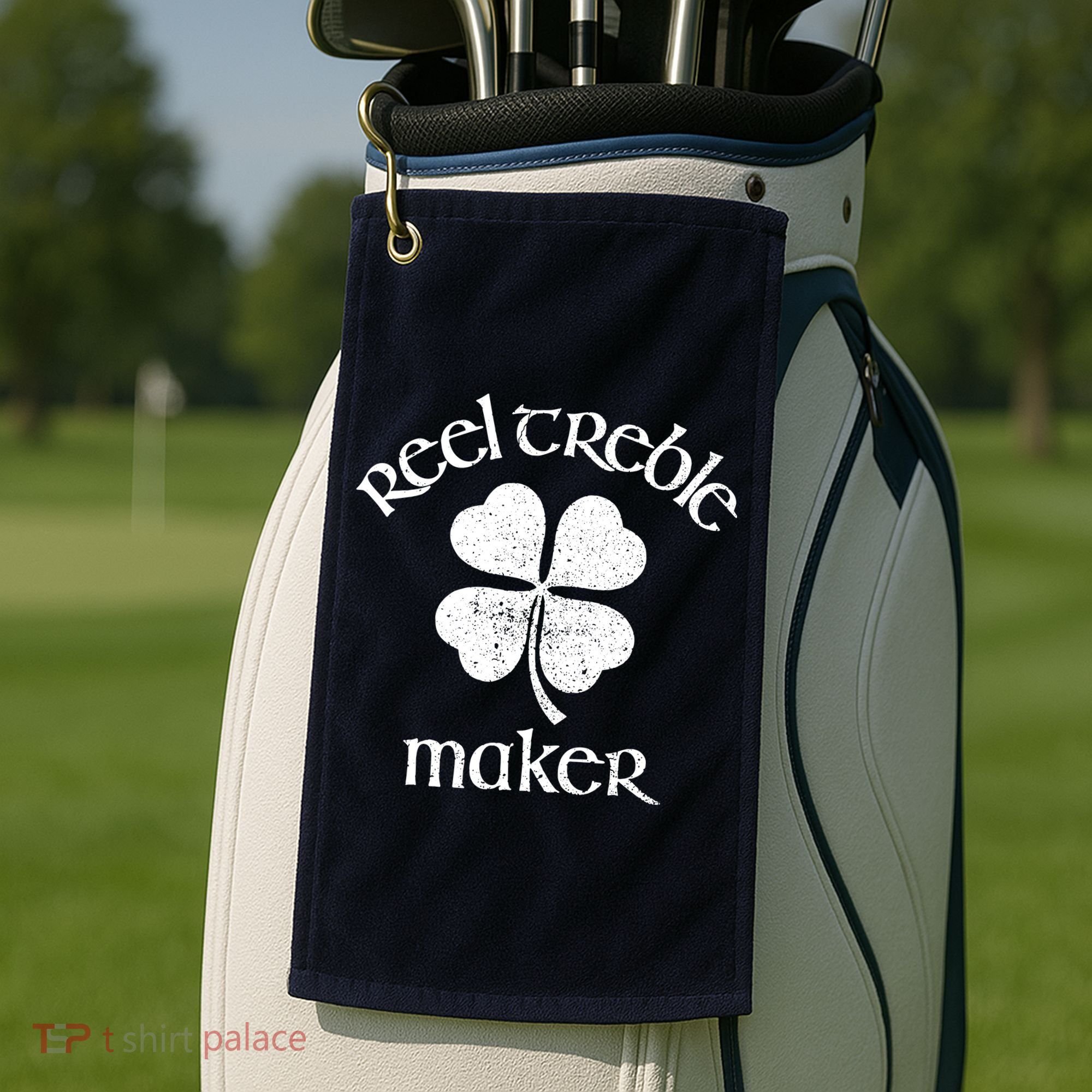 Reel Treble Maker Irish Dance Shamrock St Patricks Golf Towel