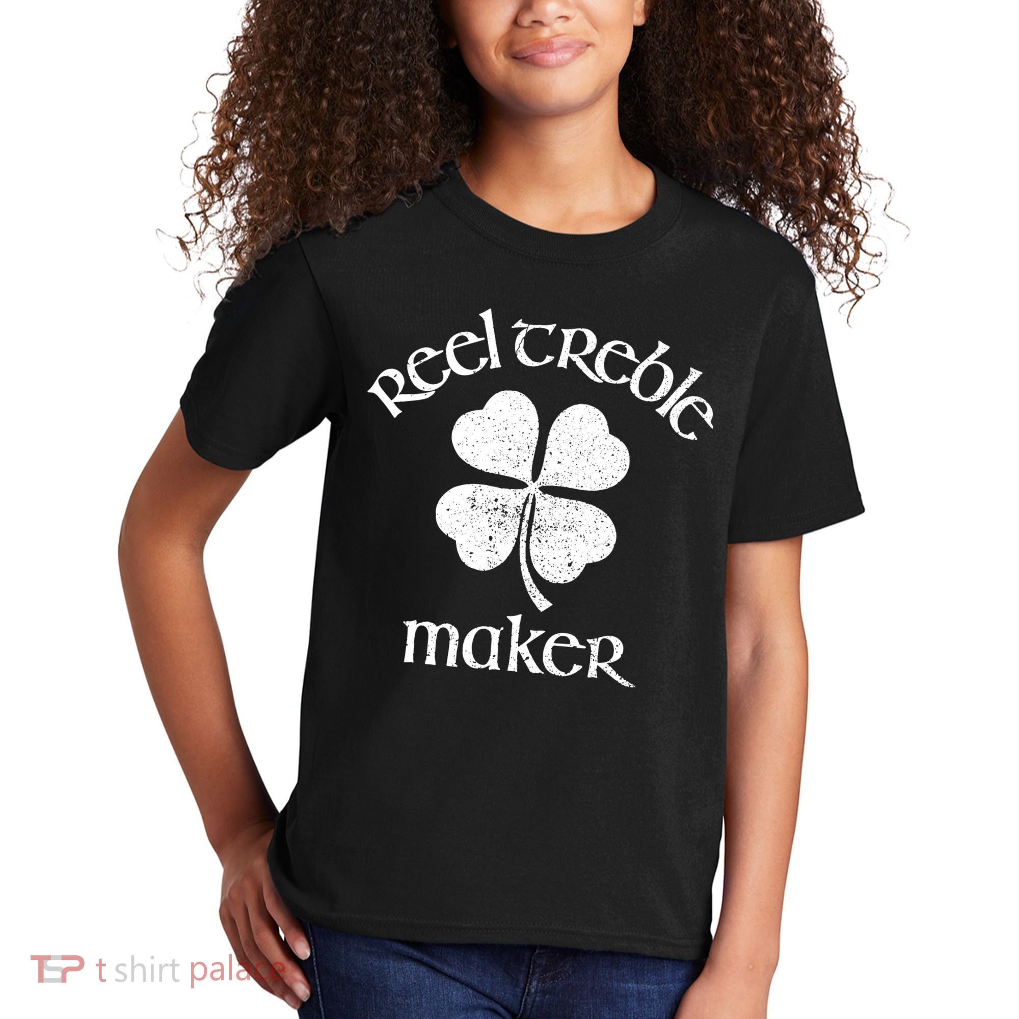 Reel Treble Maker Irish Dance Shamrock St Patricks Kids T-Shirt