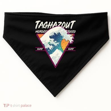Retro Taghazout Morocco Surf Great Wave USA-Made Doggie Bandana