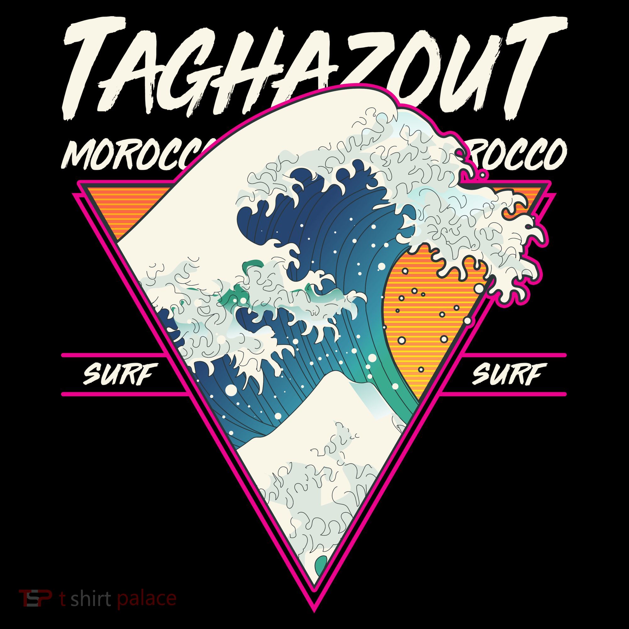 Retro Taghazout Morocco Surf Great Wave T-Shirt