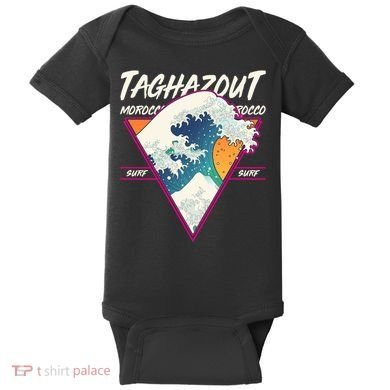 Retro Taghazout Morocco Surf Great Wave Baby Bodysuit