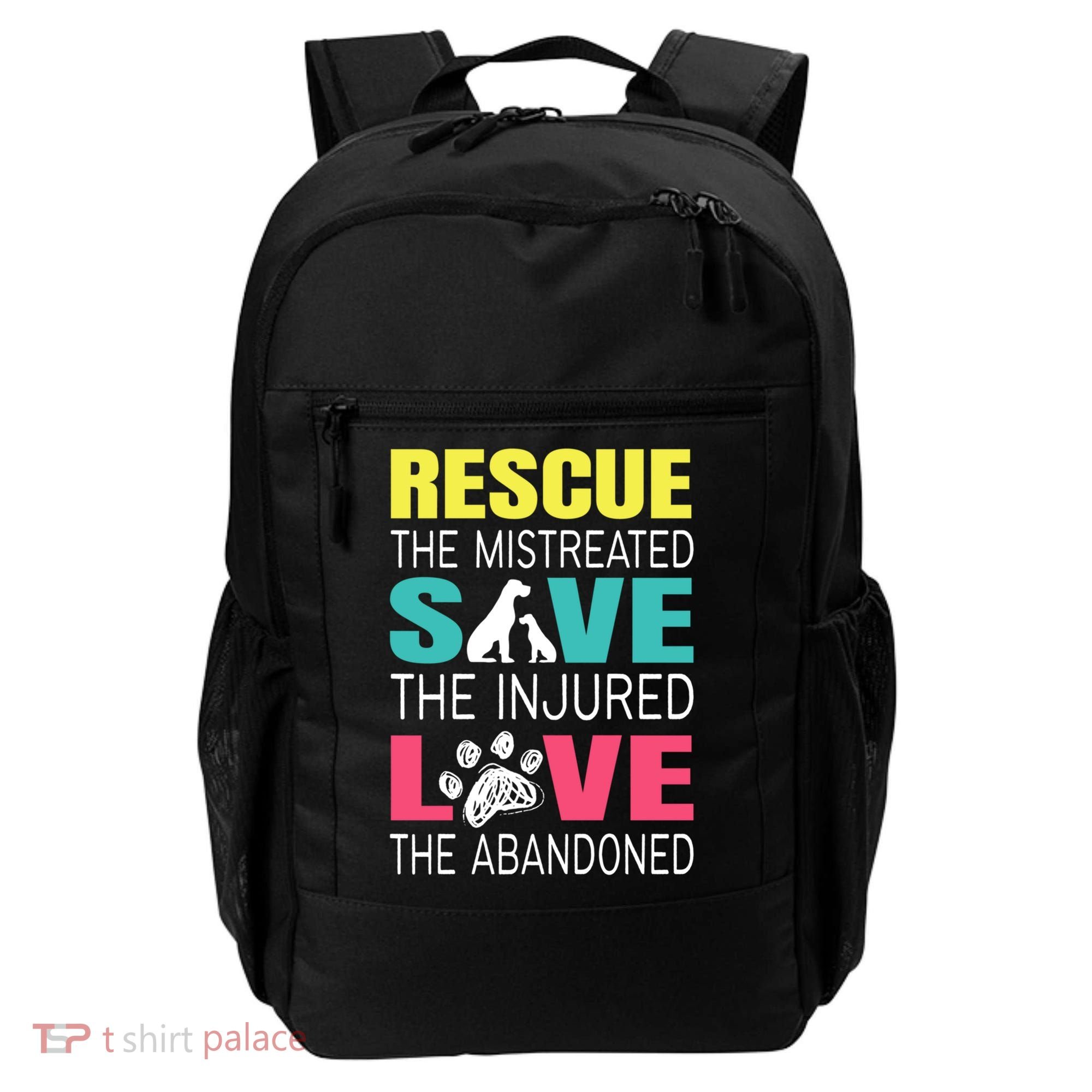 Rescue The Mistreated Save Injured Animal Rights Rescue Gift Backpack
