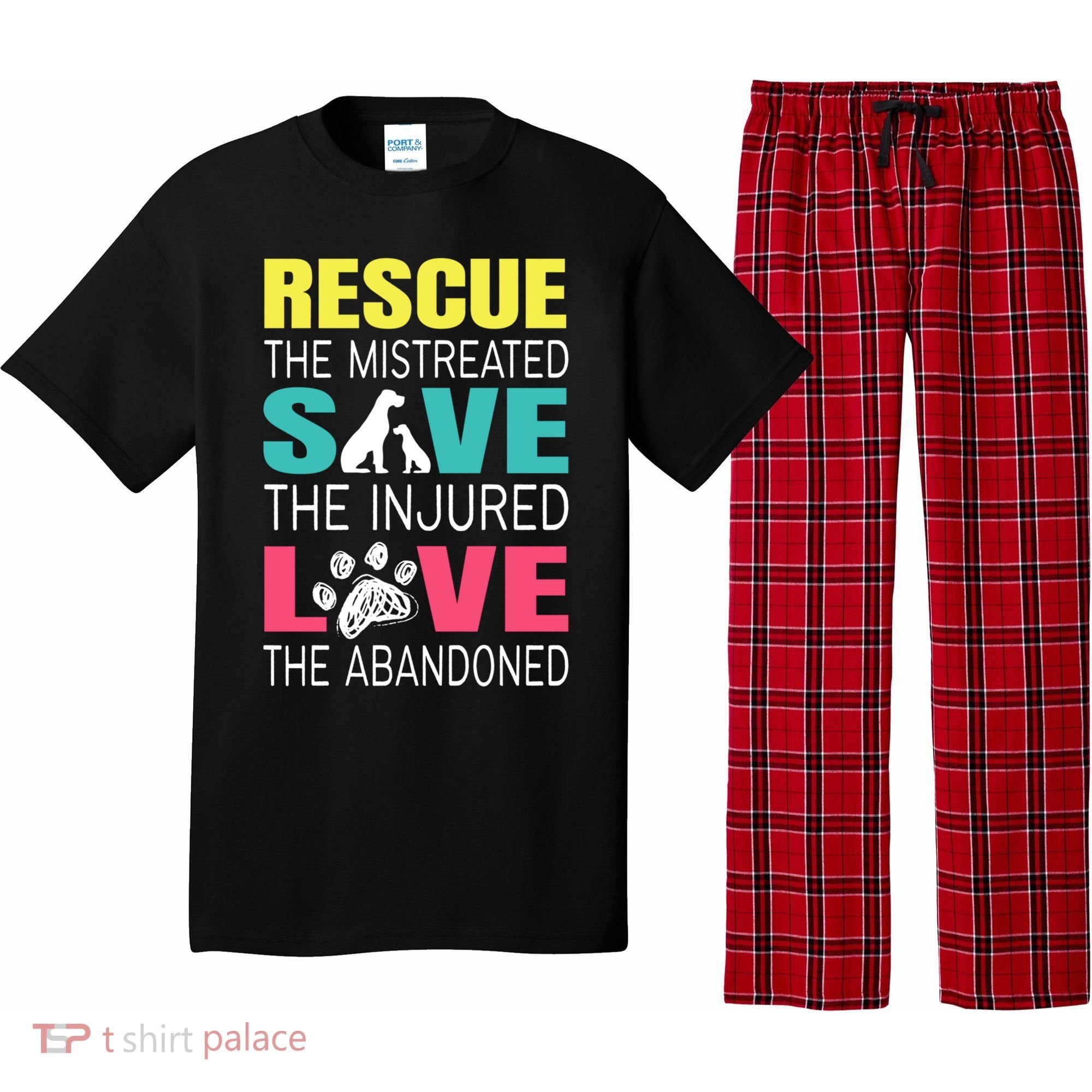 Rescue The Mistreated Save Injured Animal Rights Rescue Gift Pajama Set