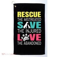 Rescue The Mistreated Save Injured Animal Rights Rescue Gift Golf Towel thumb 0