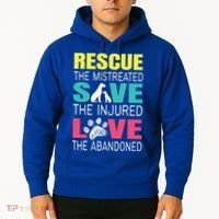 Rescue The Mistreated Save Injured Animal Rights Rescue Gift Hoodie thumb 2