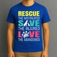 Rescue The Mistreated Save Injured Animal Rights Rescue Gift T-Shirt thumb 3
