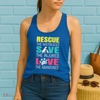 Rescue The Mistreated Save Injured Animal Rights Rescue Gift Women's Tank Top thumb 2