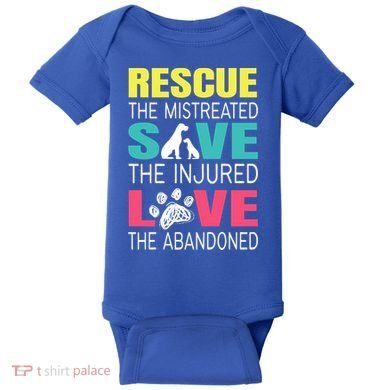 Rescue The Mistreated Save Injured Animal Rights Rescue Gift Baby Bodysuit