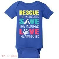 Rescue The Mistreated Save Injured Animal Rights Rescue Gift Baby Bodysuit thumb 0