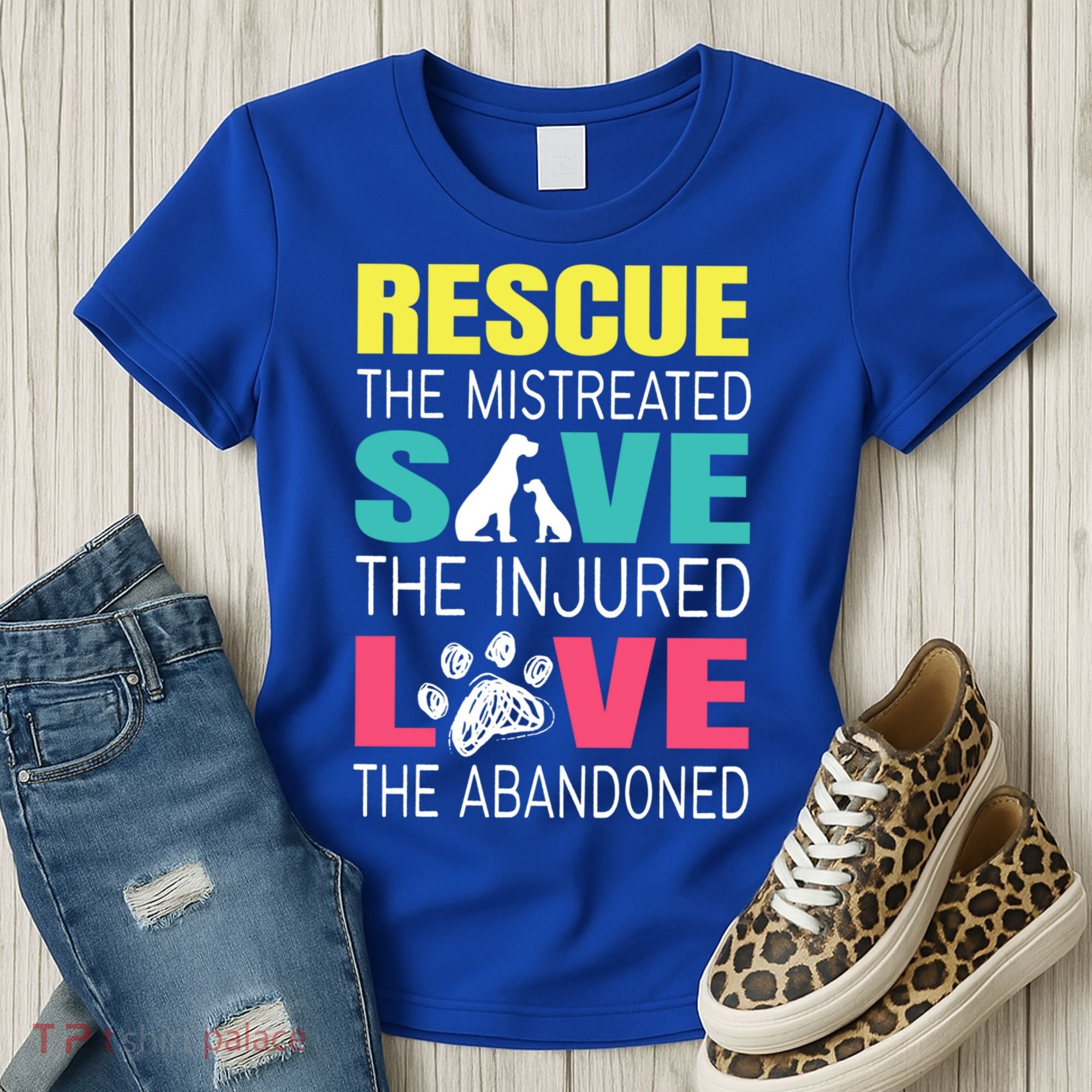 Rescue The Mistreated Save Injured Animal Rights Rescue Gift Women's T-Shirt