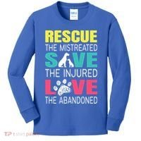 Rescue The Mistreated Save Injured Animal Rights Rescue Gift Kids Long Sleeve Shirt thumb 0