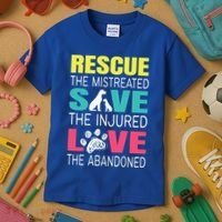 Rescue The Mistreated Save Injured Animal Rights Rescue Gift Kids T-Shirt thumb 3