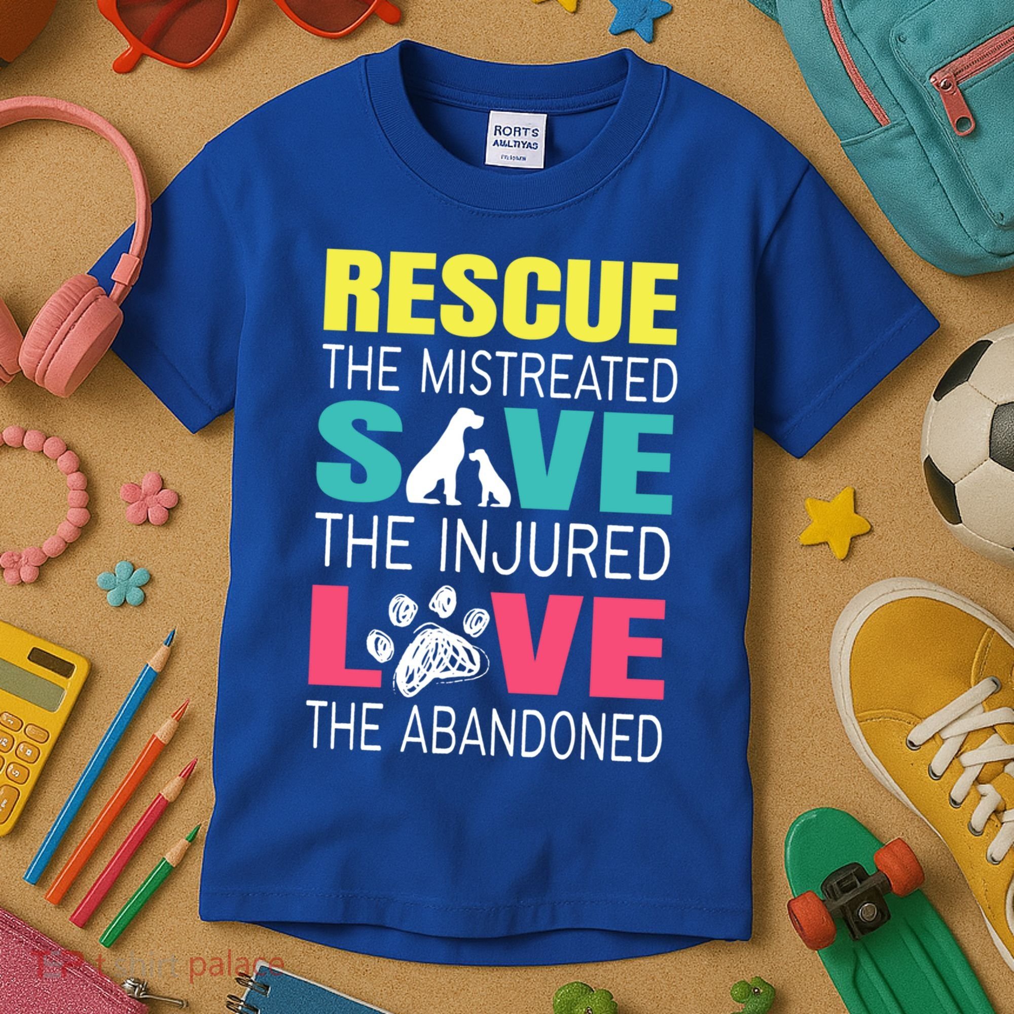 Rescue The Mistreated Save Injured Animal Rights Rescue Gift Kids T-Shirt