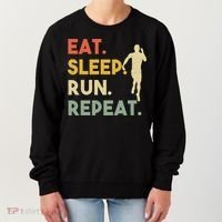Retro Training Motivation Running Lover Eat Sleep Run Repeat Gift Women's Sweatshirt thumb 0
