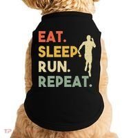Retro Training Motivation Running Lover Eat Sleep Run Repeat Gift Doggie Tank thumb 0