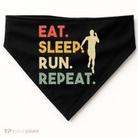 Retro Training Motivation Running Lover Eat Sleep Run Repeat Gift USA-Made Doggie Bandana thumb 0