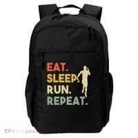 Retro Training Motivation Running Lover Eat Sleep Run Repeat Gift Backpack thumb 0