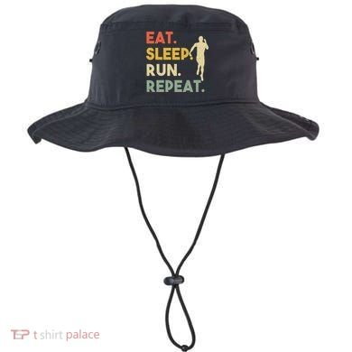Retro Training Motivation Running Lover Eat Sleep Run Repeat Gift Bucket Hat