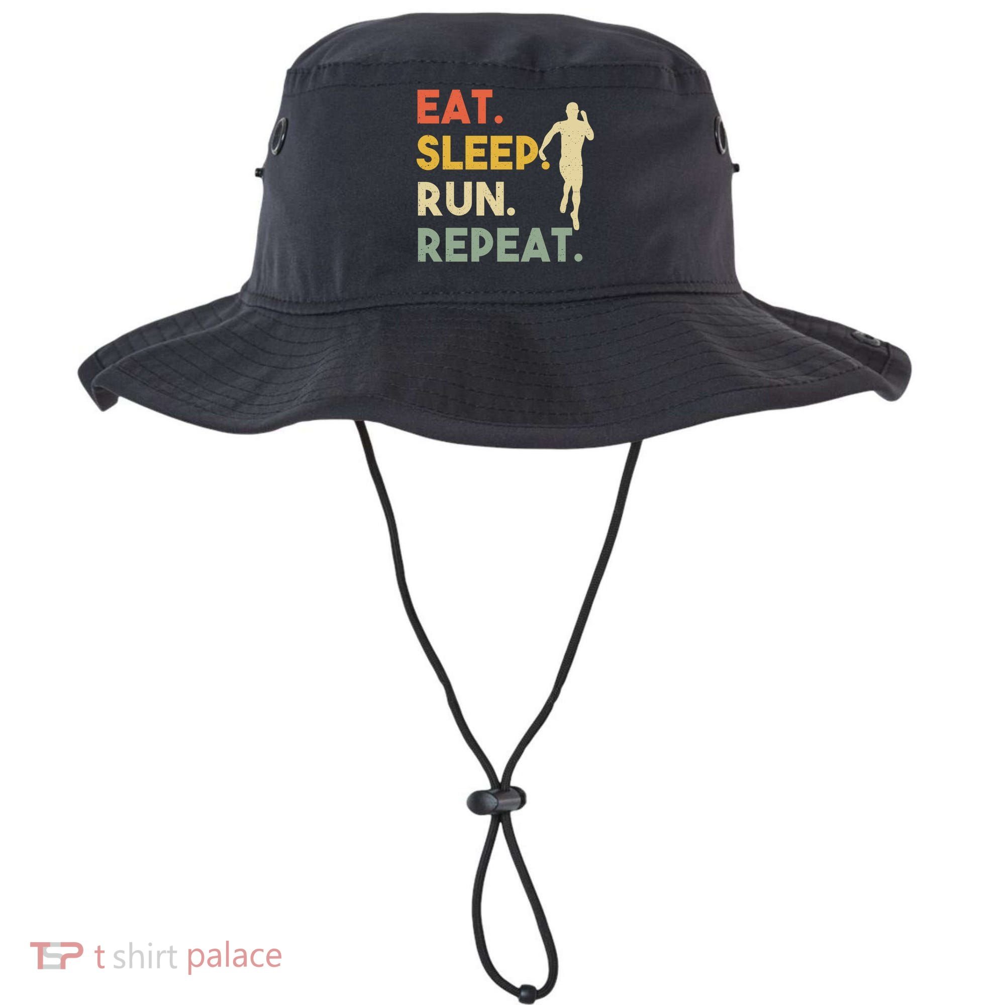 Retro Training Motivation Running Lover Eat Sleep Run Repeat Gift Bucket Hat