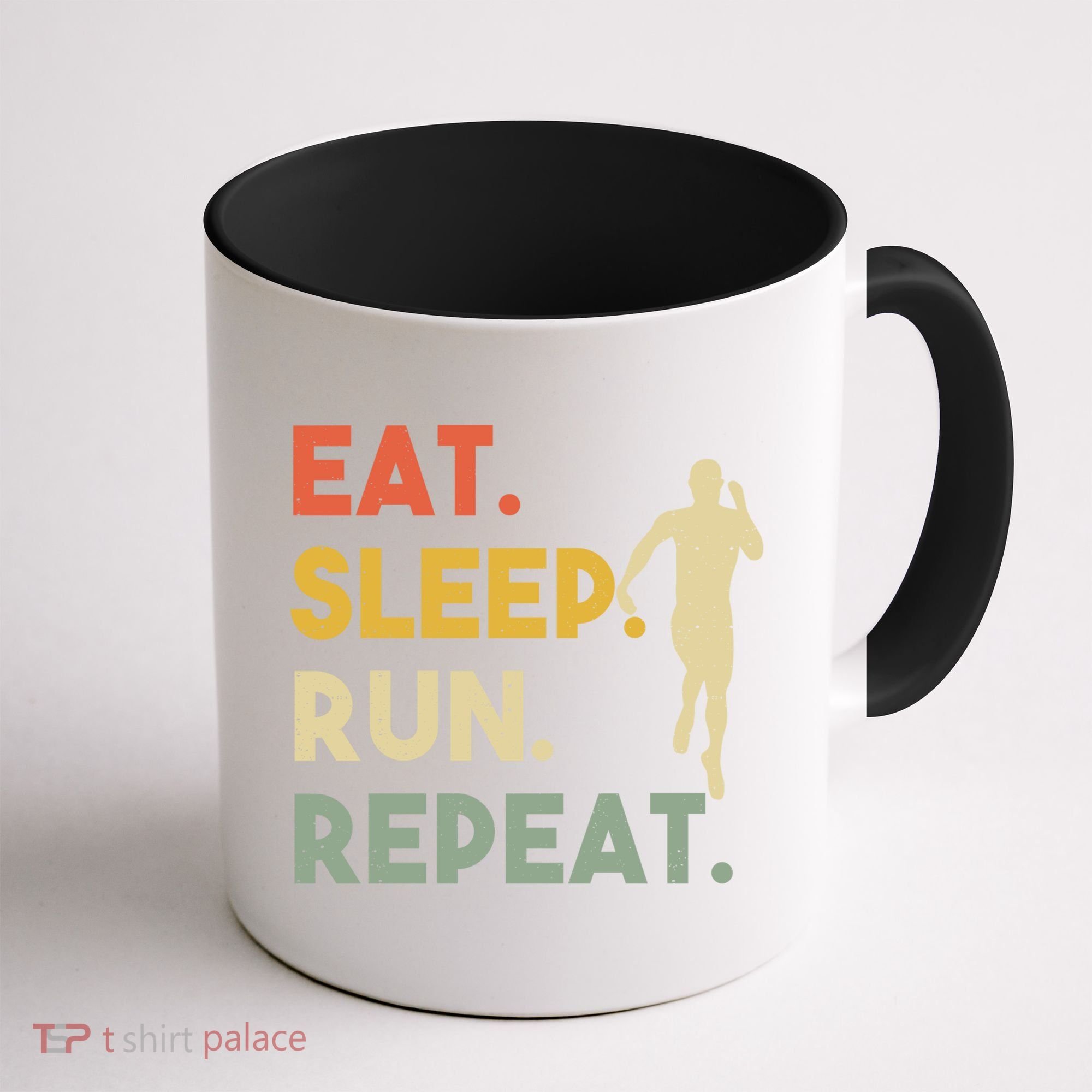 Retro Training Motivation Running Lover Eat Sleep Run Repeat Gift Coffee Mug