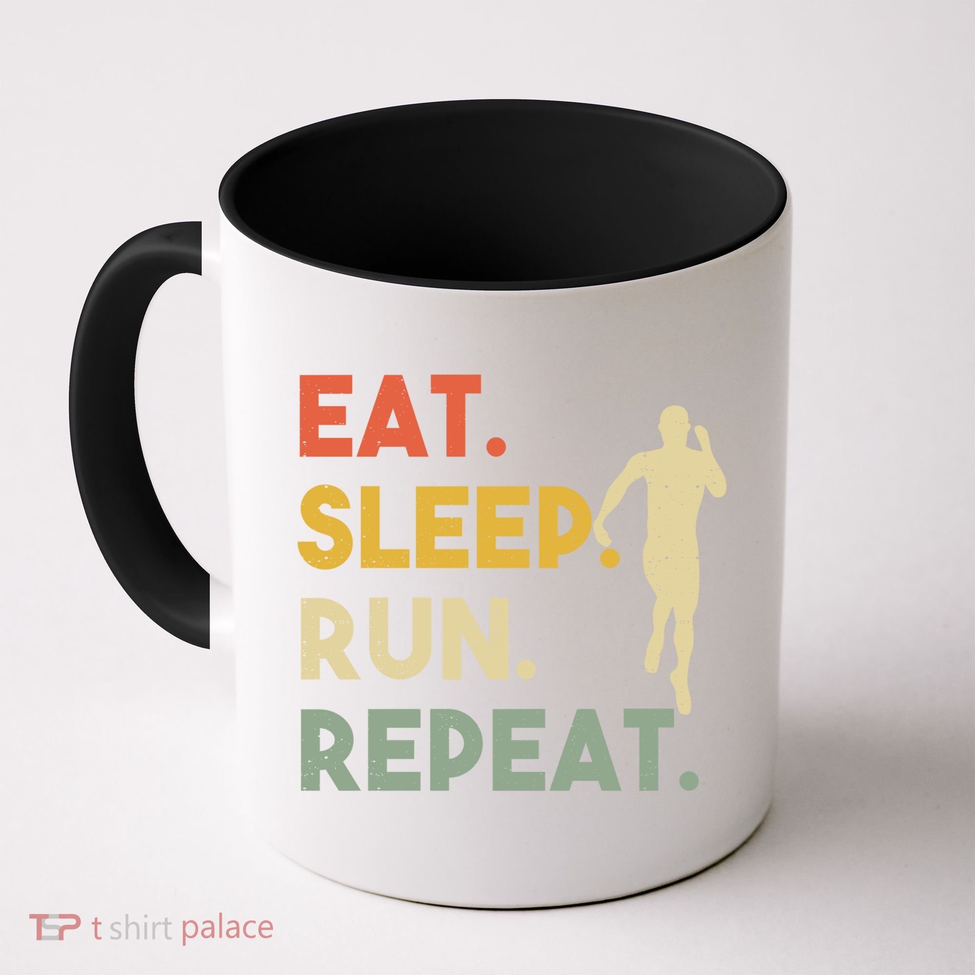 Retro Training Motivation Running Lover Eat Sleep Run Repeat Gift Coffee Mug