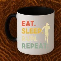 Retro Training Motivation Running Lover Eat Sleep Run Repeat Gift Coffee Mug thumb 2