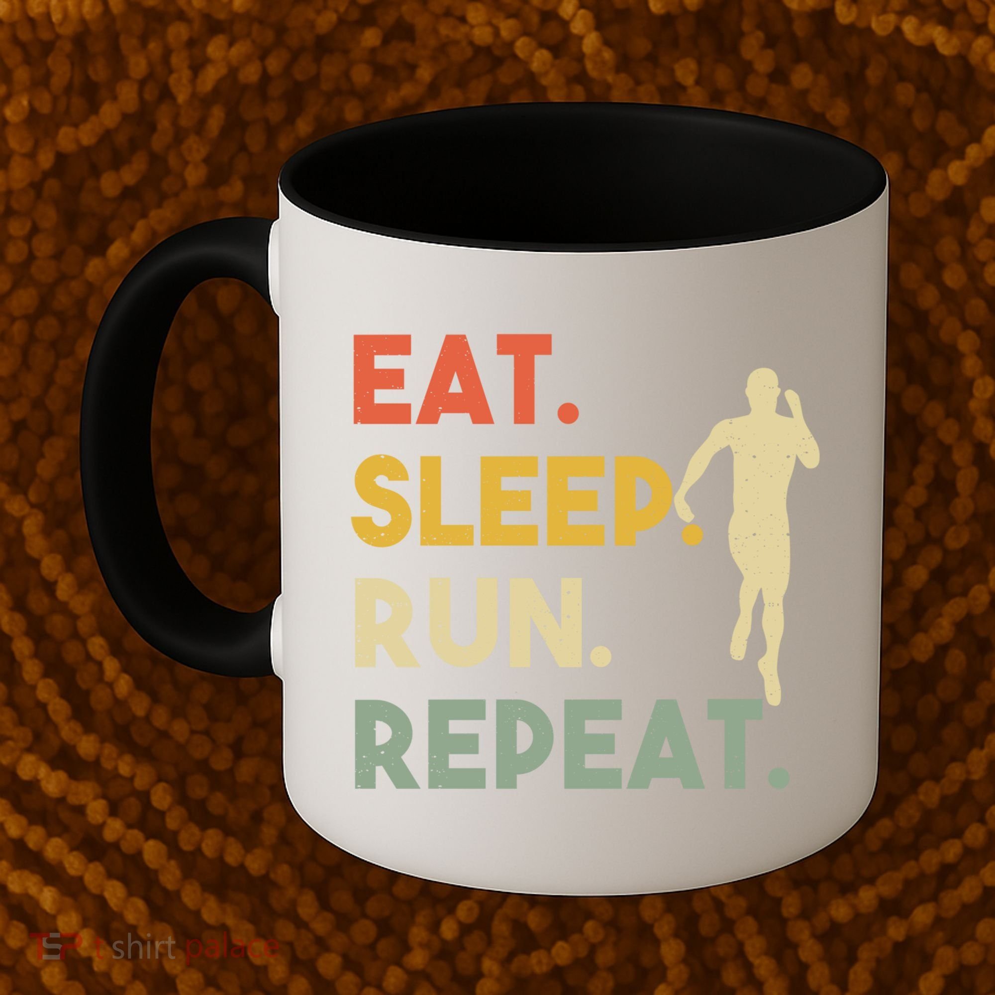 Retro Training Motivation Running Lover Eat Sleep Run Repeat Gift Coffee Mug
