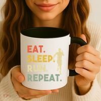 Retro Training Motivation Running Lover Eat Sleep Run Repeat Gift Coffee Mug thumb 3