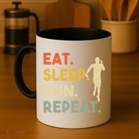 Retro Training Motivation Running Lover Eat Sleep Run Repeat Gift Coffee Mug thumb 4