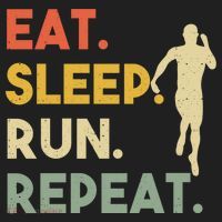 Retro Training Motivation Running Lover Eat Sleep Run Repeat Gift Beanie thumb 2