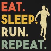 Retro Training Motivation Running Lover Eat Sleep Run Repeat Gift Pajama Set thumb 2