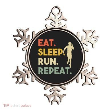 Retro Training Motivation Running Lover Eat Sleep Run Repeat Gift Ornament