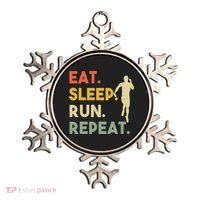 Retro Training Motivation Running Lover Eat Sleep Run Repeat Gift Ornament thumb 0