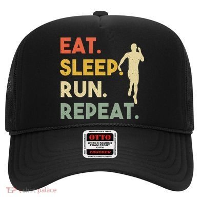 Retro Training Motivation Running Lover Eat Sleep Run Repeat Gift Hat