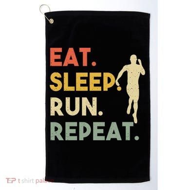 Retro Training Motivation Running Lover Eat Sleep Run Repeat Gift Golf Towel