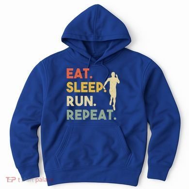 Retro Training Motivation Running Lover Eat Sleep Run Repeat Gift Hoodie