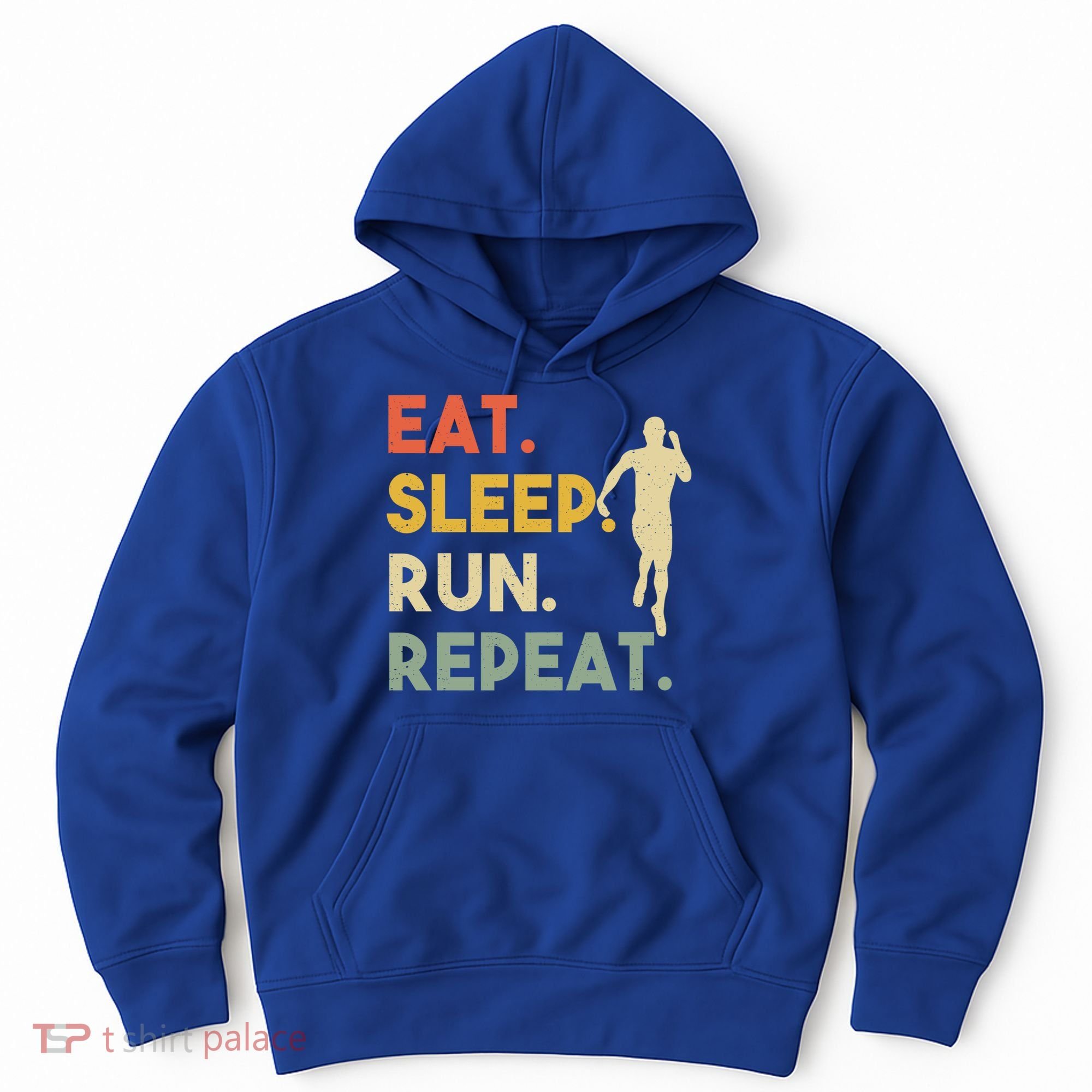 Retro Training Motivation Running Lover Eat Sleep Run Repeat Gift Hoodie