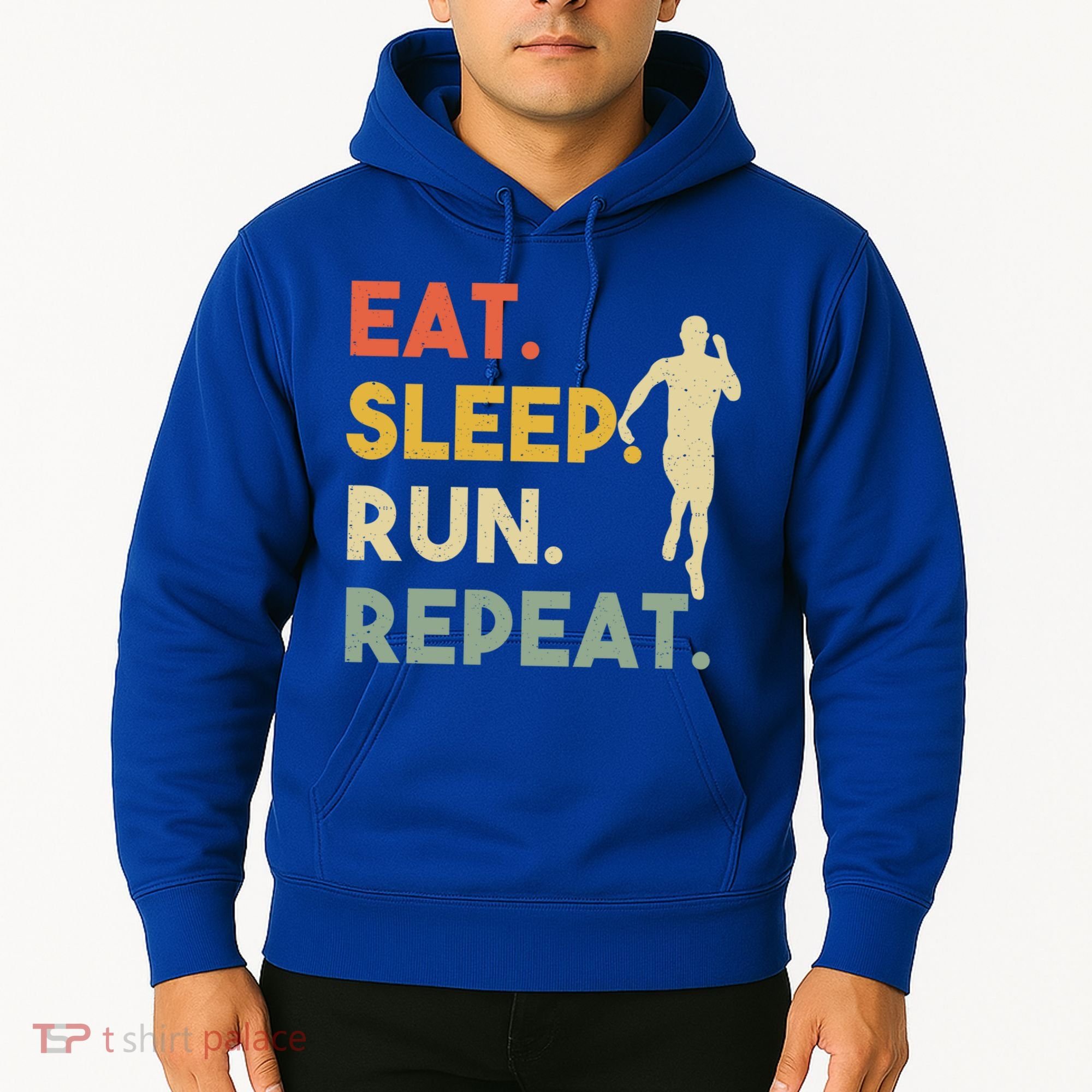 Retro Training Motivation Running Lover Eat Sleep Run Repeat Gift Hoodie