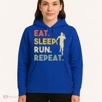 Retro Training Motivation Running Lover Eat Sleep Run Repeat Gift Hoodie thumb 5