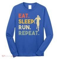 Retro Training Motivation Running Lover Eat Sleep Run Repeat Gift Long Sleeve Shirt thumb 0