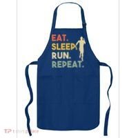 Retro Training Motivation Running Lover Eat Sleep Run Repeat Gift Apron thumb 0