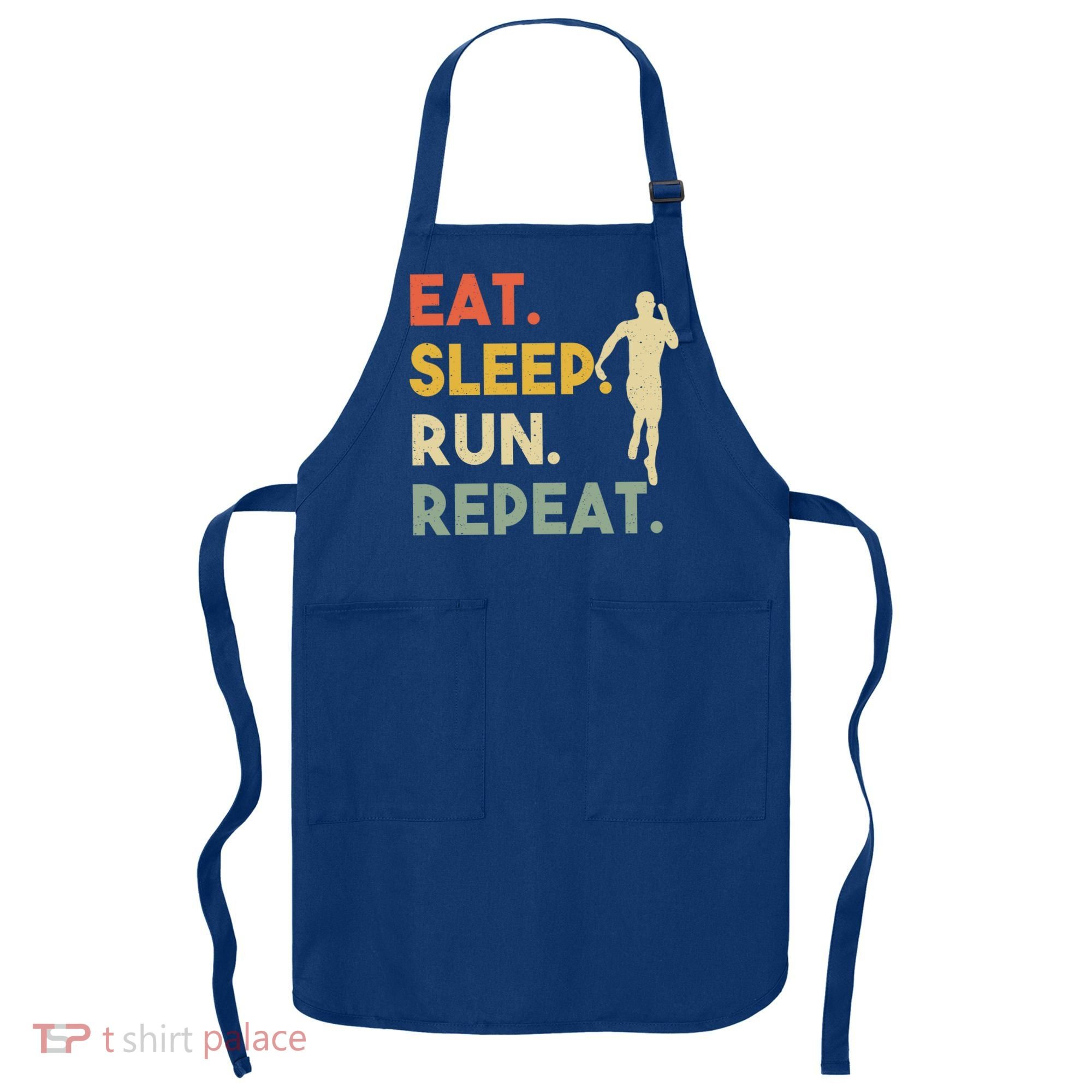 Retro Training Motivation Running Lover Eat Sleep Run Repeat Gift Apron