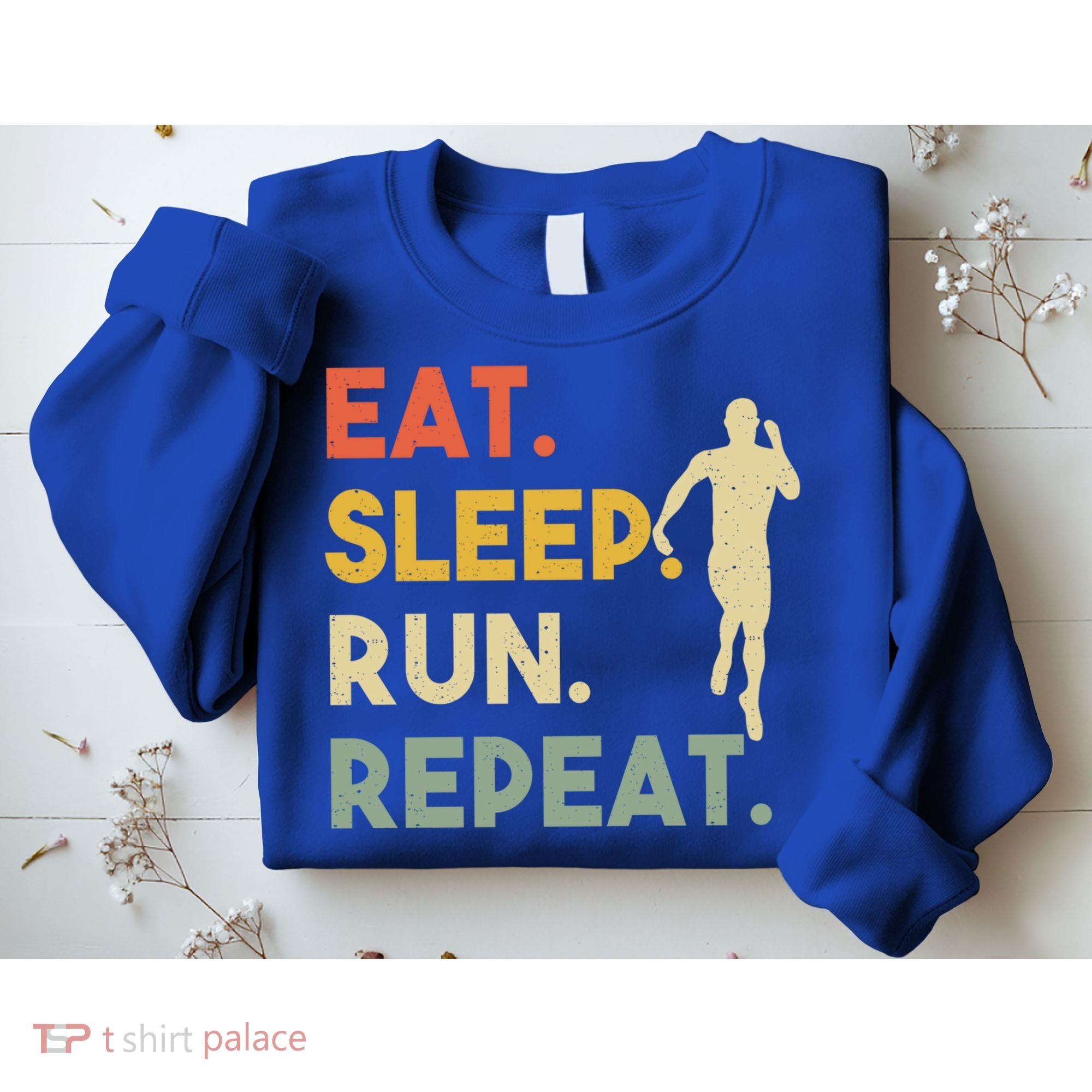 Retro Training Motivation Running Lover Eat Sleep Run Repeat Gift Sweatshirt
