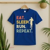 Retro Training Motivation Running Lover Eat Sleep Run Repeat Gift T-Shirt thumb 2